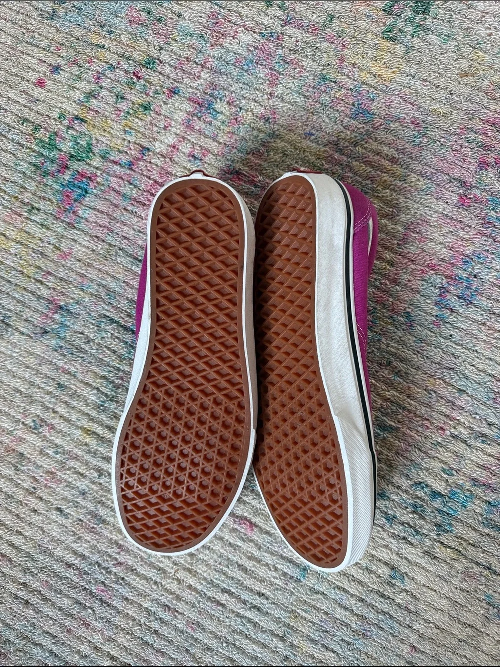 VANS Ward Platform Sneakers Fushcia / Hot Pink Suede & Canvas Size M 10.5 W12